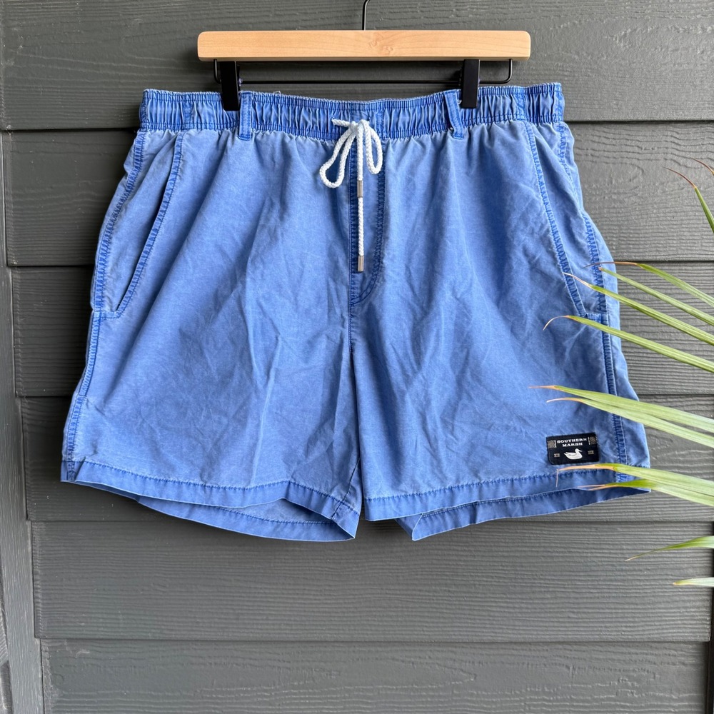 Southern Marsh Men XL Cornflower Blue Long Shorts Swim Trunks Dockside Preppy